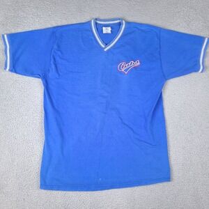 Vintage 1998 Chicago Cubs T-Shirt Mens XL‎ Blue Pro Player MLB Script Logo